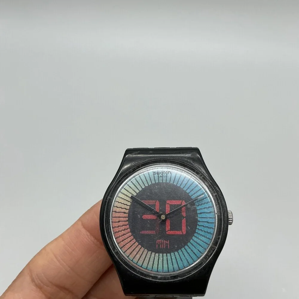 Vtg Swatch Gent Speed Around Mens Watch 34mm Colorful GB277 New Battery